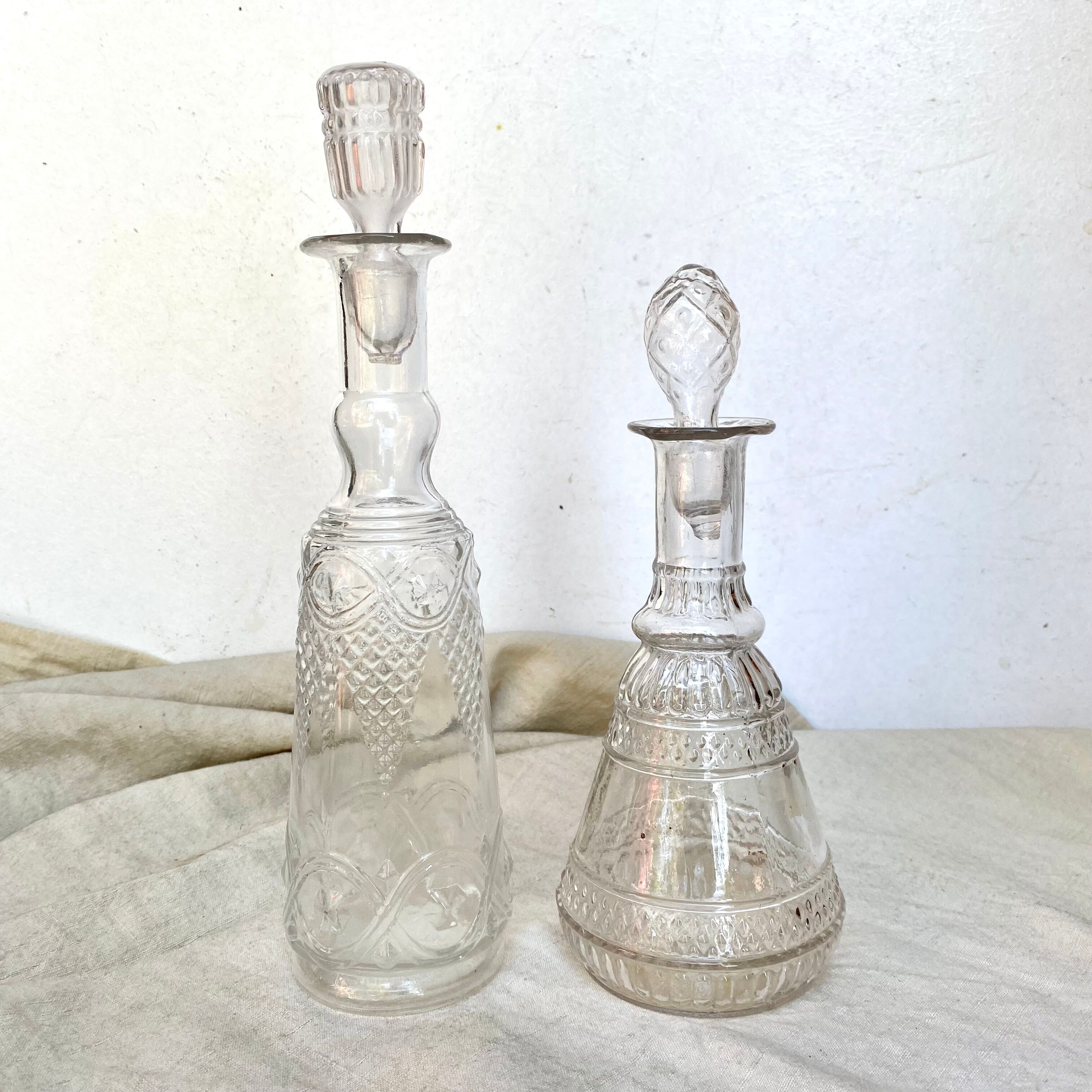 Antique glass carafes