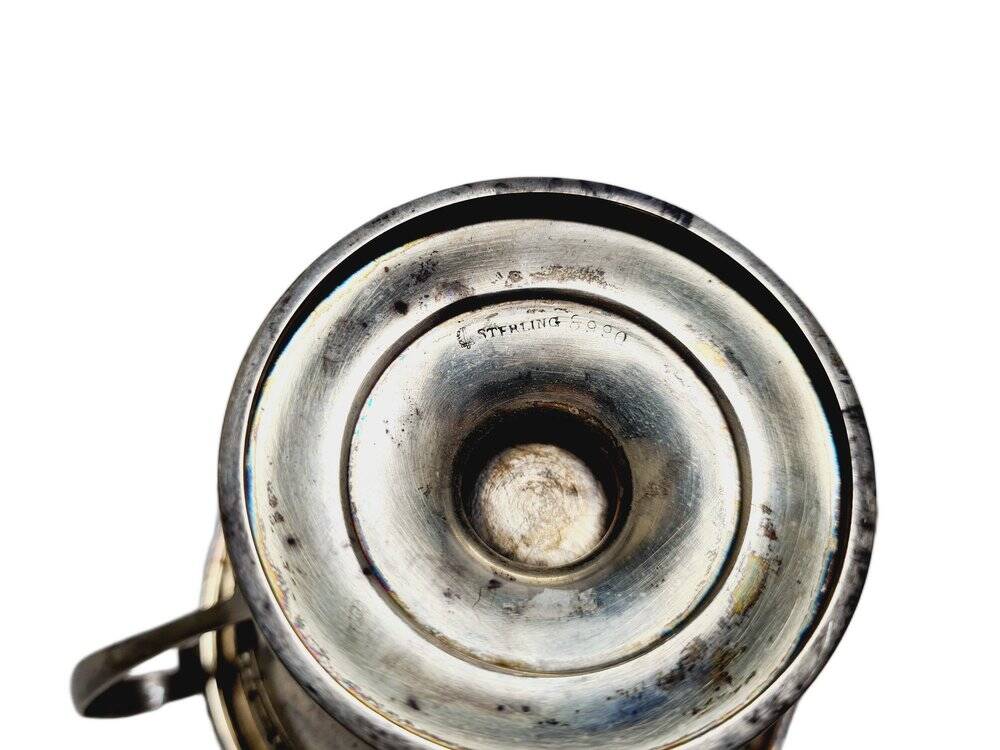 Bol à sucre en argent Art Déco, années 1950
