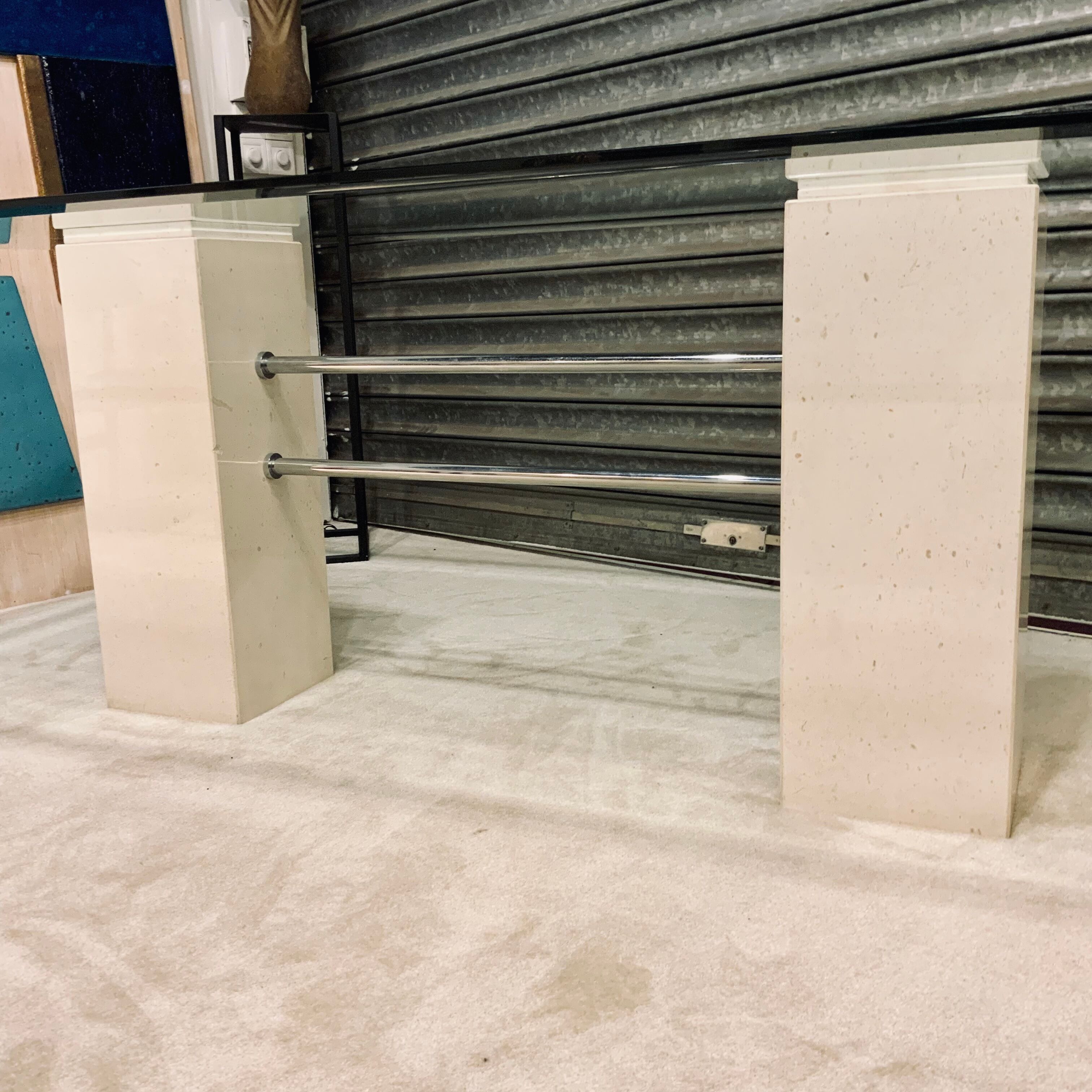 Dining table 1970/80 in travertine