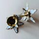 Pair of vintage brass and mother-of-pearl candlesticks