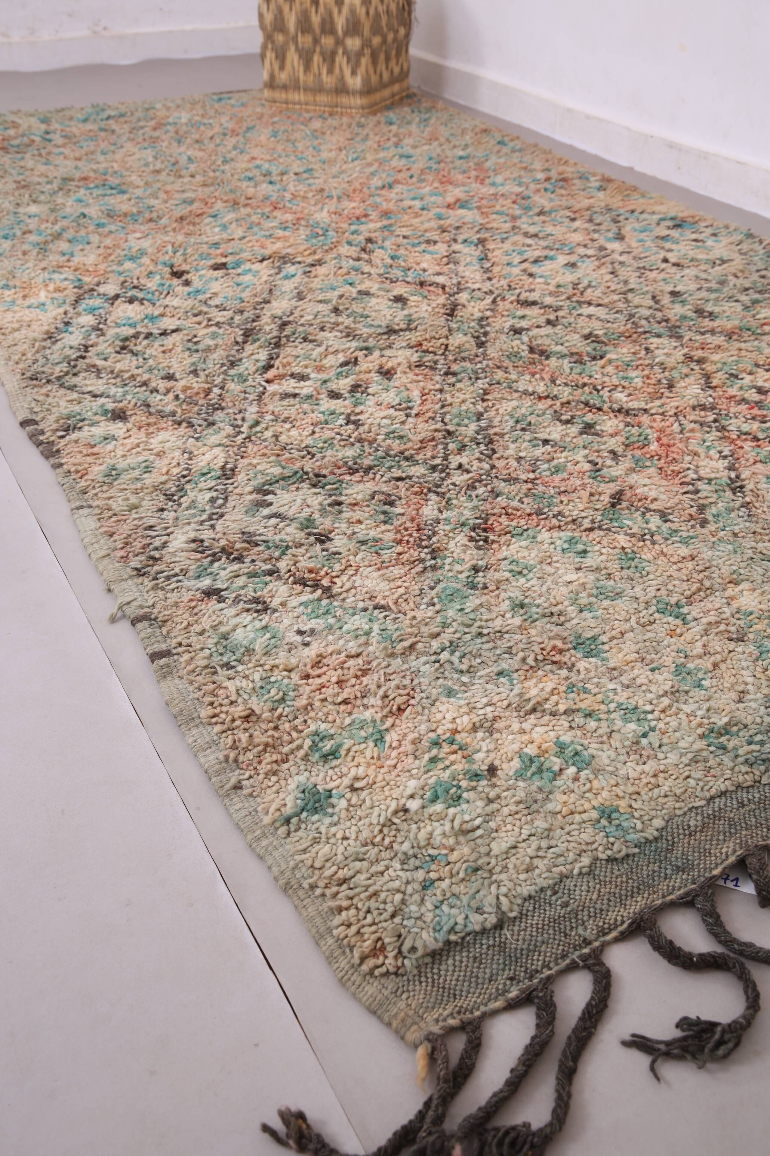 Tapis en laine marocain vintage 173 x 339 cm - Tapis fait main berbère style bohème