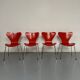 Lot of 4 chairs Series 7 model 3107 design Arne Jacobsen /Fritz Hansen
