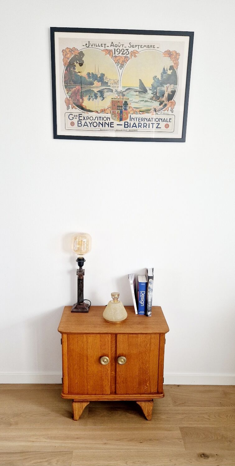 Low sideboard 2 doors art deco oak