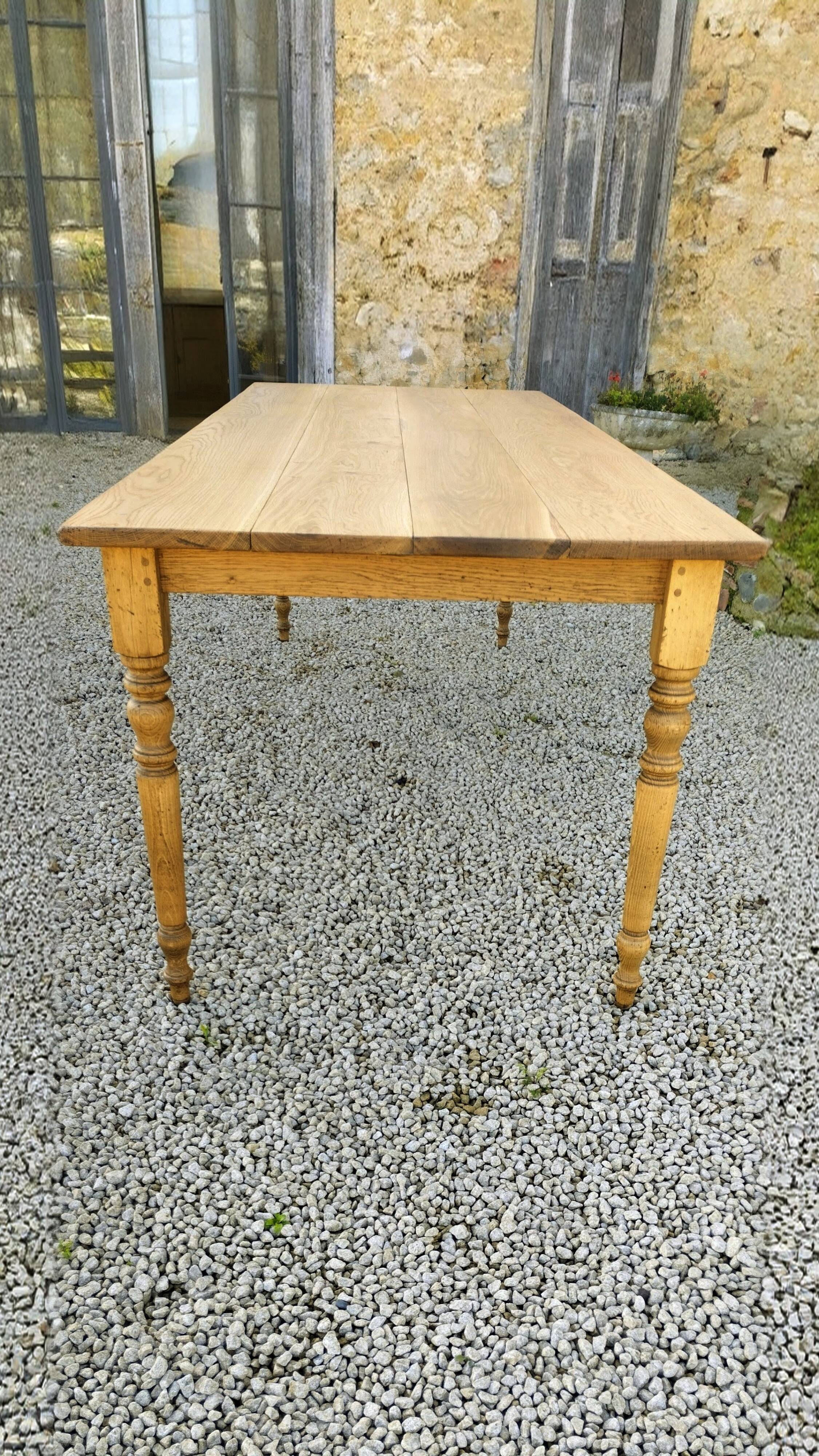 Solid oak farmhouse table