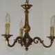 Art Nouveau bronze chandelier with 3 lights, France