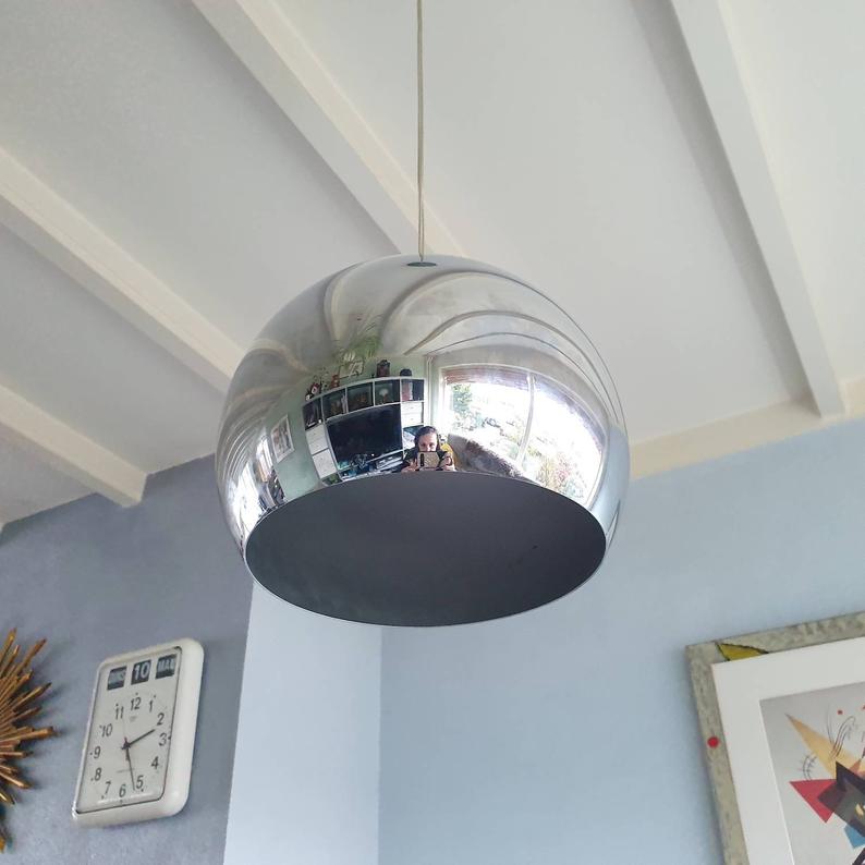 Hala Zeist chrome pendant lamp, 90s