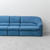 4-module blue sofa from the 1970s – Italian vintage modernist design