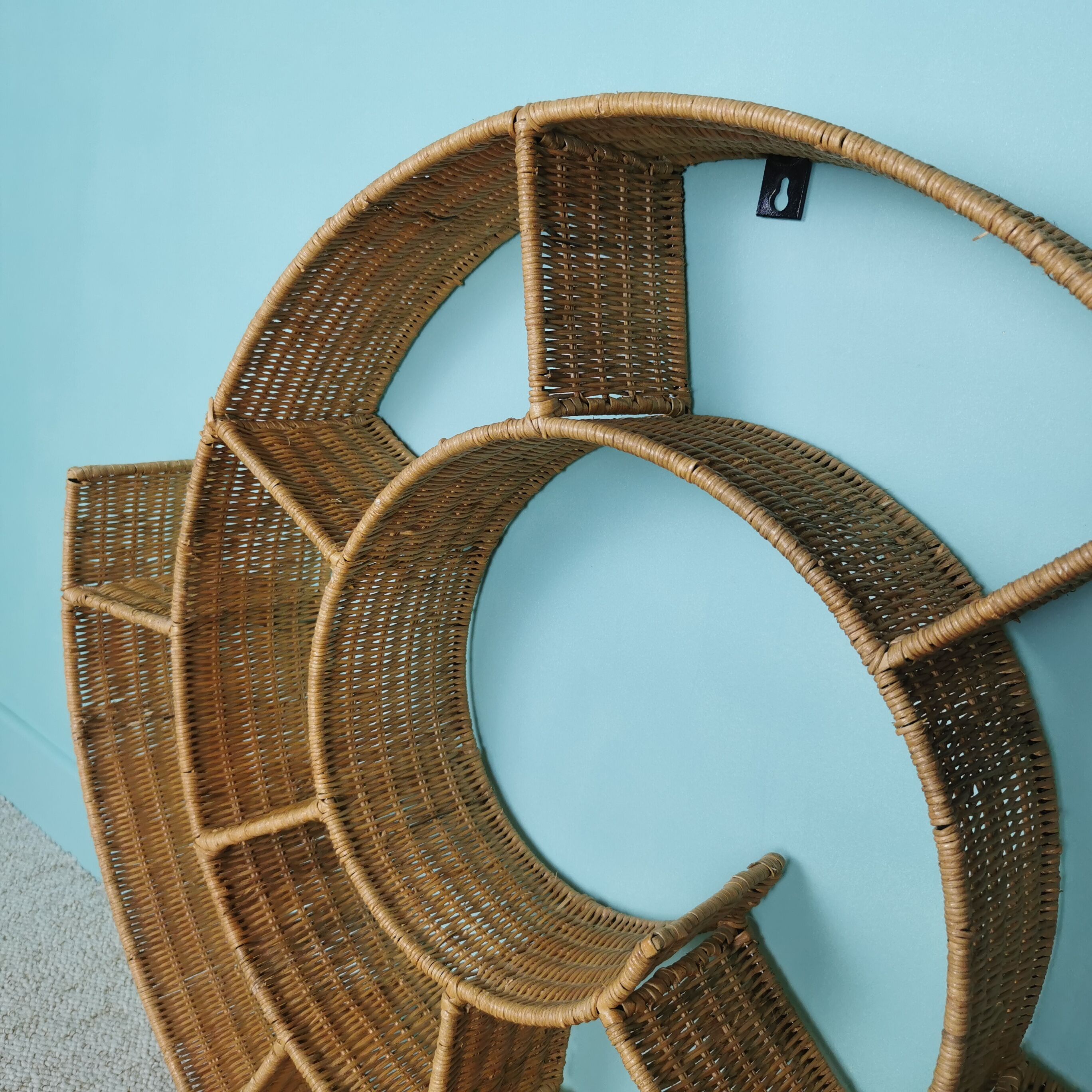 Rattan spiral shelf