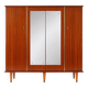 Rosewood wardrobe, mirrors & gilded brass — Art Deco style