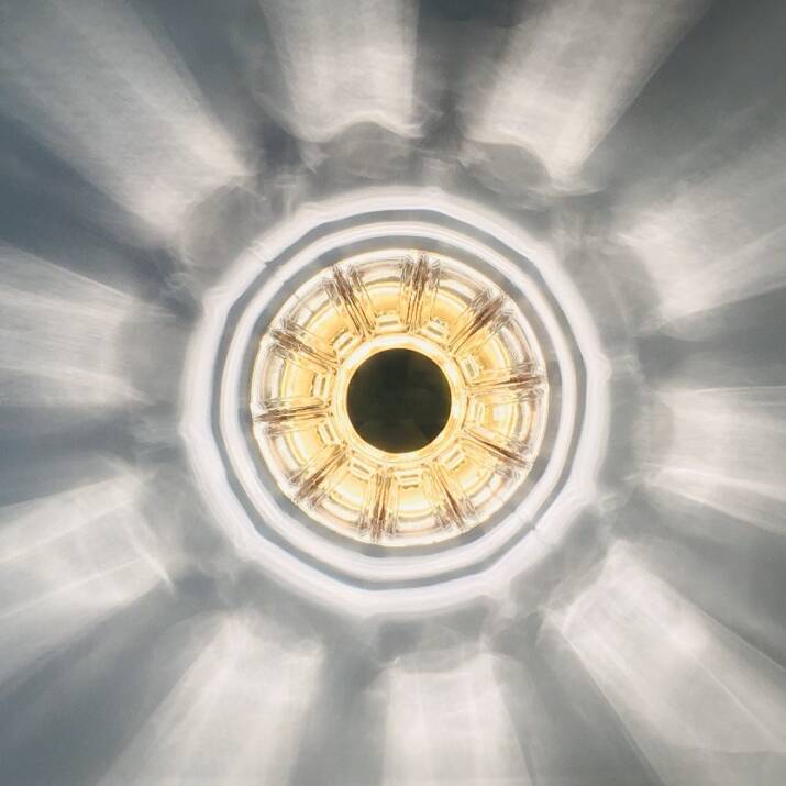 Mid-Century Glass & Brass Ceiling Light from Limburg, Germany, 1960s