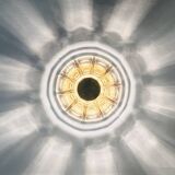 Mid-Century Glass & Brass Ceiling Light from Limburg, Germany, 1960s