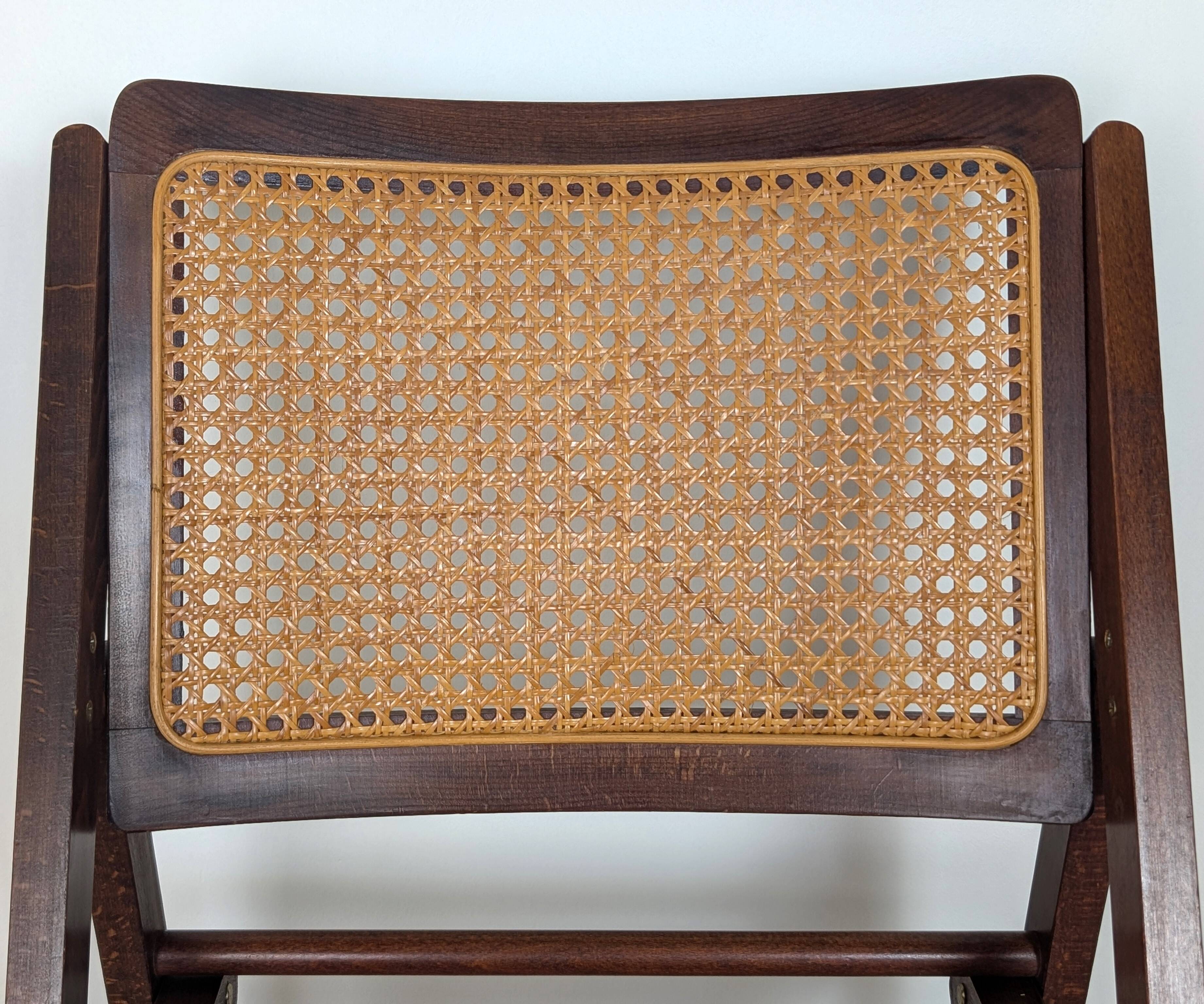 Vintage caned folding chair