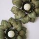 Pair of vintage Italian flower wall or ceiling lights