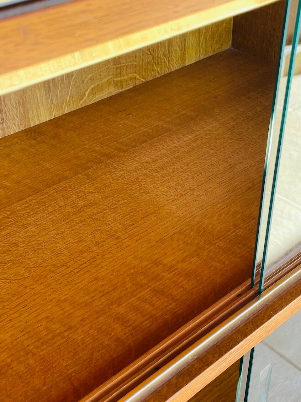 Storage unit/Library with sliding glass doors 1960s