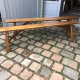 Pair of solid oak benches