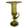 Biot candle holder in blown glass with anise green bubbles and handle