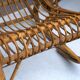 Franco Albini style, pair of rattan and bamboo rocking chairs. Italy 1950s