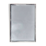 Vintage rectangular mirror Deknudt – polished aluminium frame – Belgium 1970s