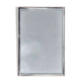 Vintage rectangular mirror Deknudt – polished aluminium frame – Belgium 1970s