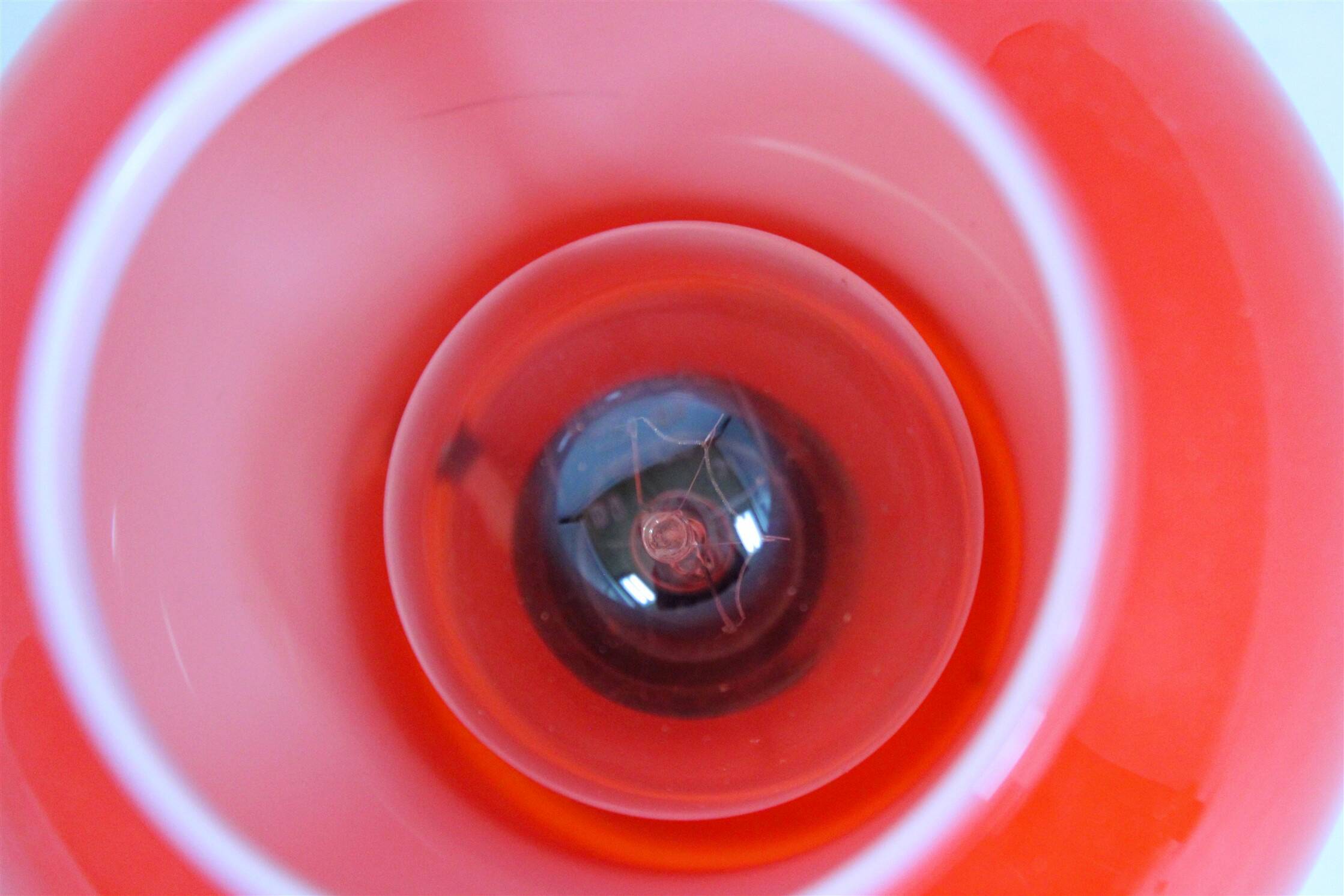 Vintage Red Glass Table Lamps attributed to Štěpán Tabery, 1970s