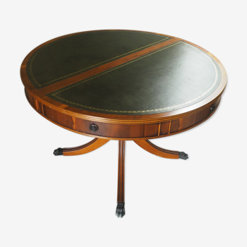 English-style wooden and leather table
