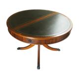 English-style wooden and leather table