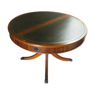 English-style wooden and leather table