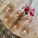 Set of 6 cups and vintage saucer in rosaline from Arcoroc