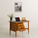 Fully restored Scandinavian desk with grey laminate top