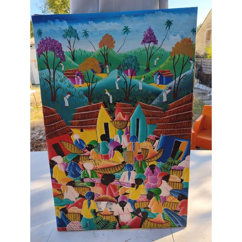 Tableau à l'huile sur toile haïtienne