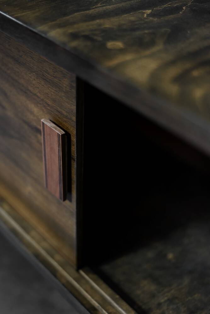 Mid-Century Scandinavian Classic Modern Birch Sideboard with Walnut Front, 1960s