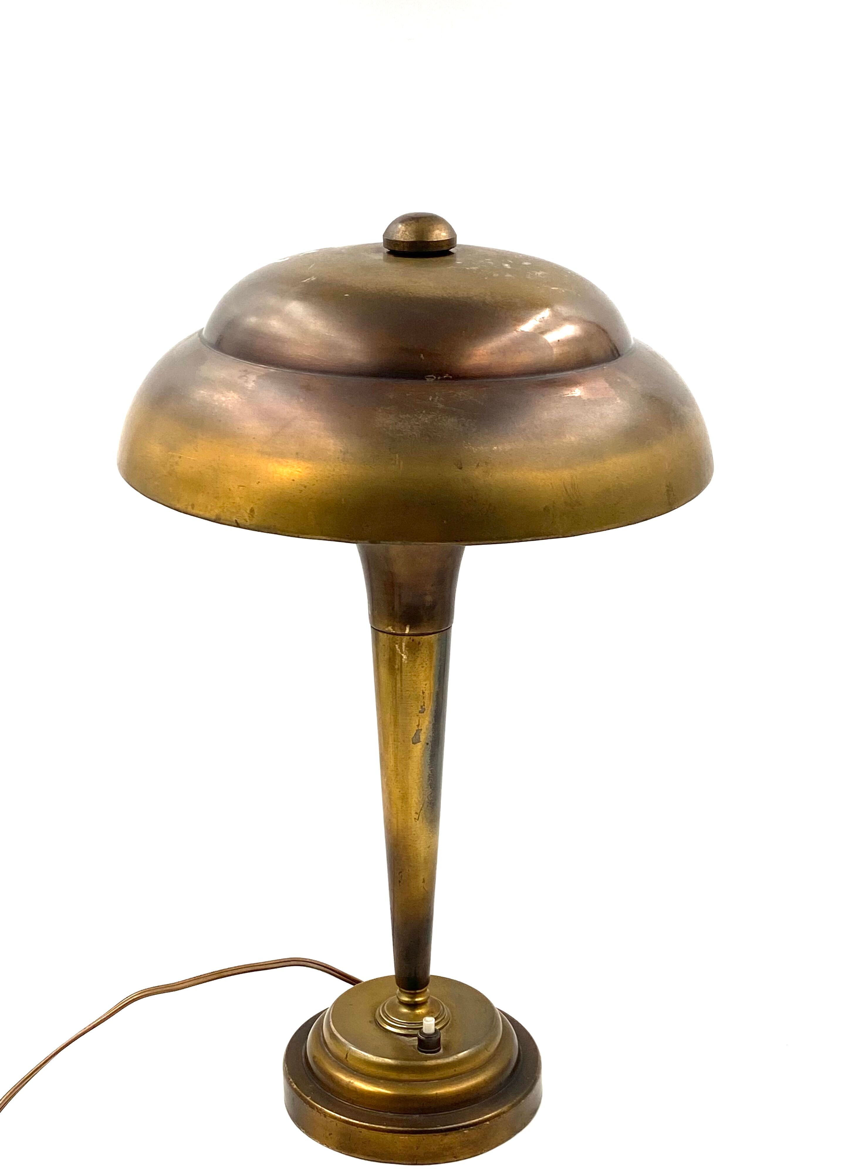 Mid-century brass table lamp, France ca. 1940