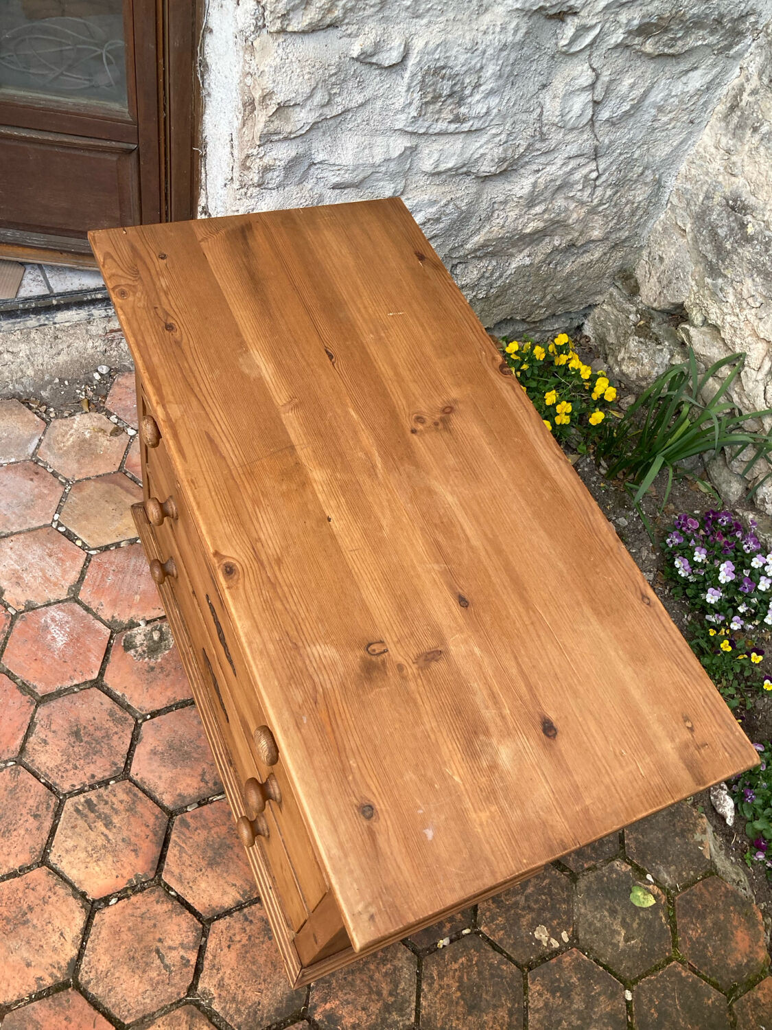 Antique pine chest of drawers