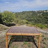 Rattan and bamboo dining table