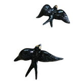 Pair of ceramic swallows