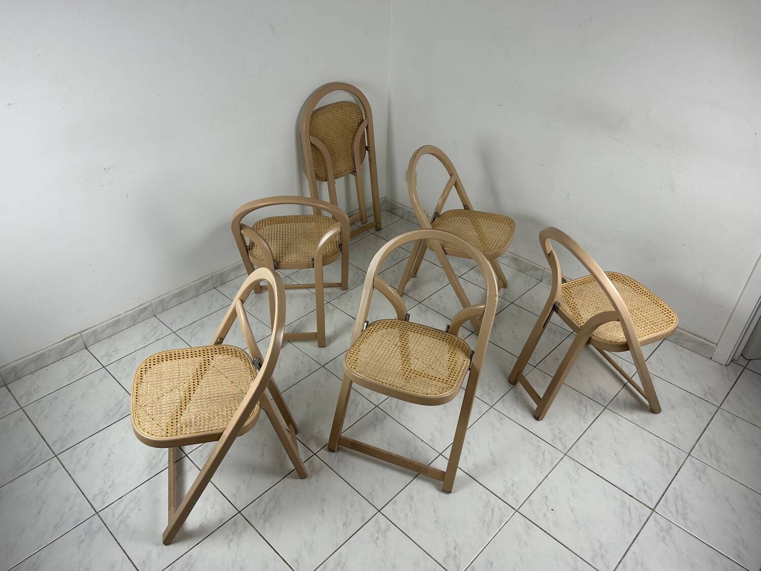 6x vintage foldable chair Gigi Sabadin model Arca