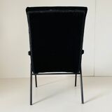 1960s vintage black velvet armchair