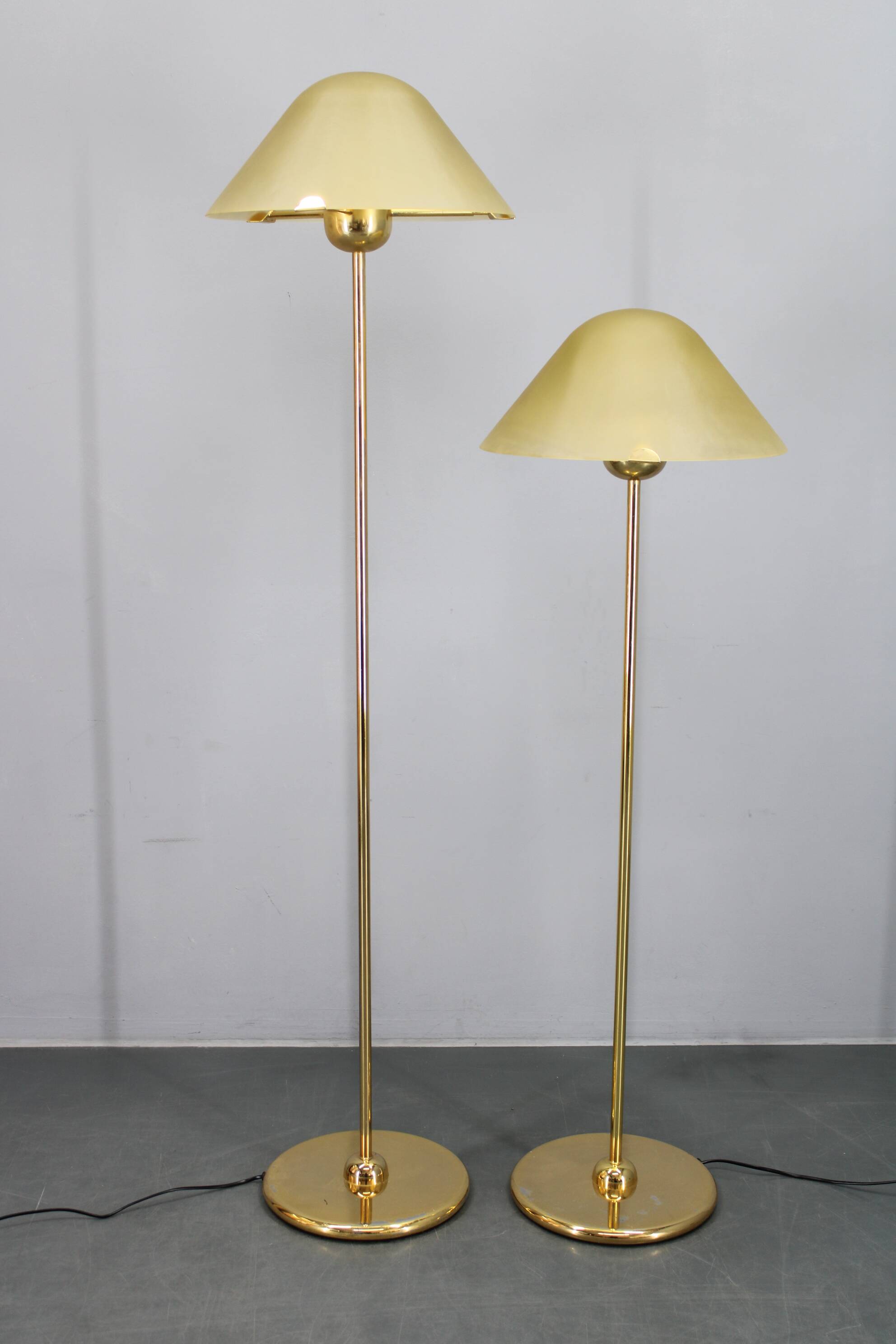 1980s Pair of VeArt-Murano Floor Lamps in Brass Finish ,Italy