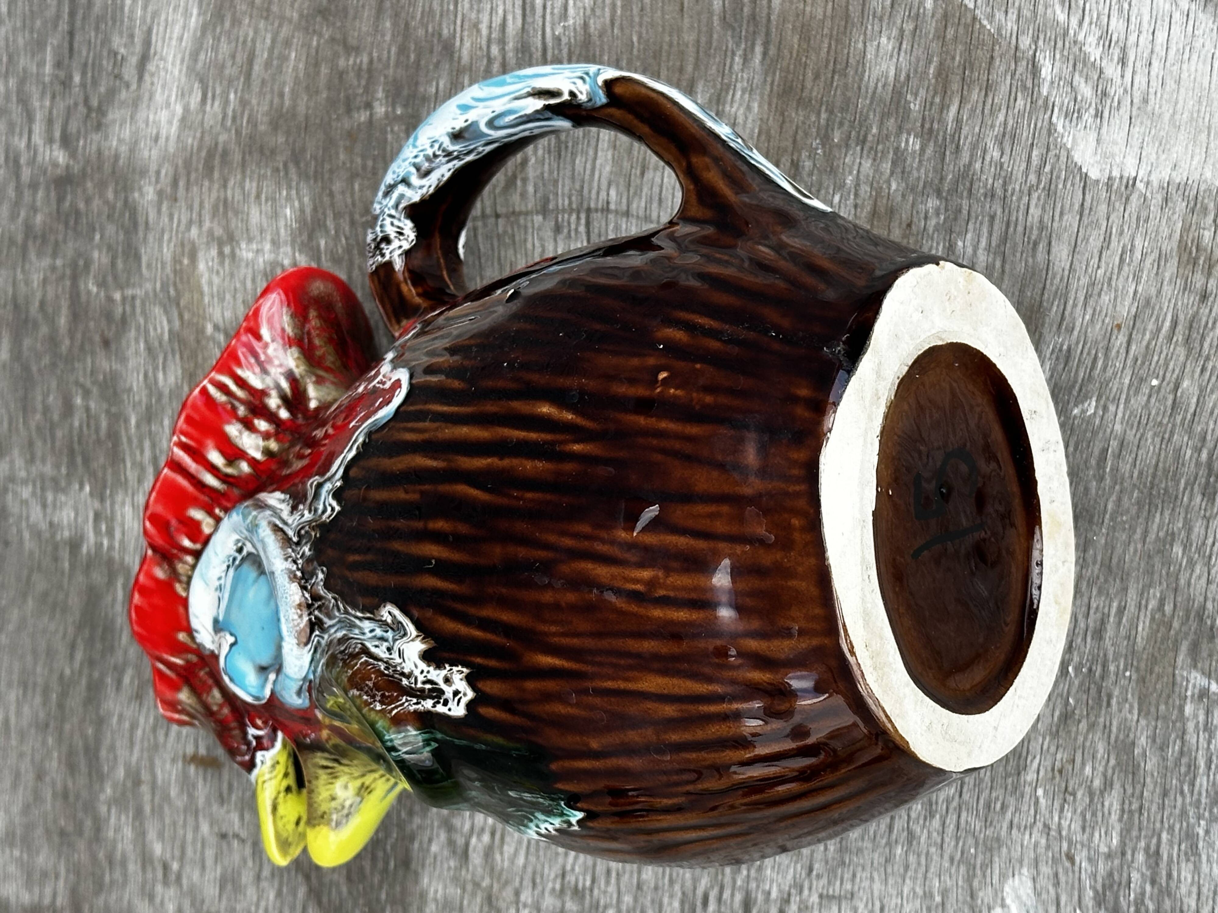 Vallauris Ceramic Rooster Pitcher - 1970s - H 20 cm