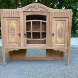 Vintage solid wood art deco 1940s display cabinet