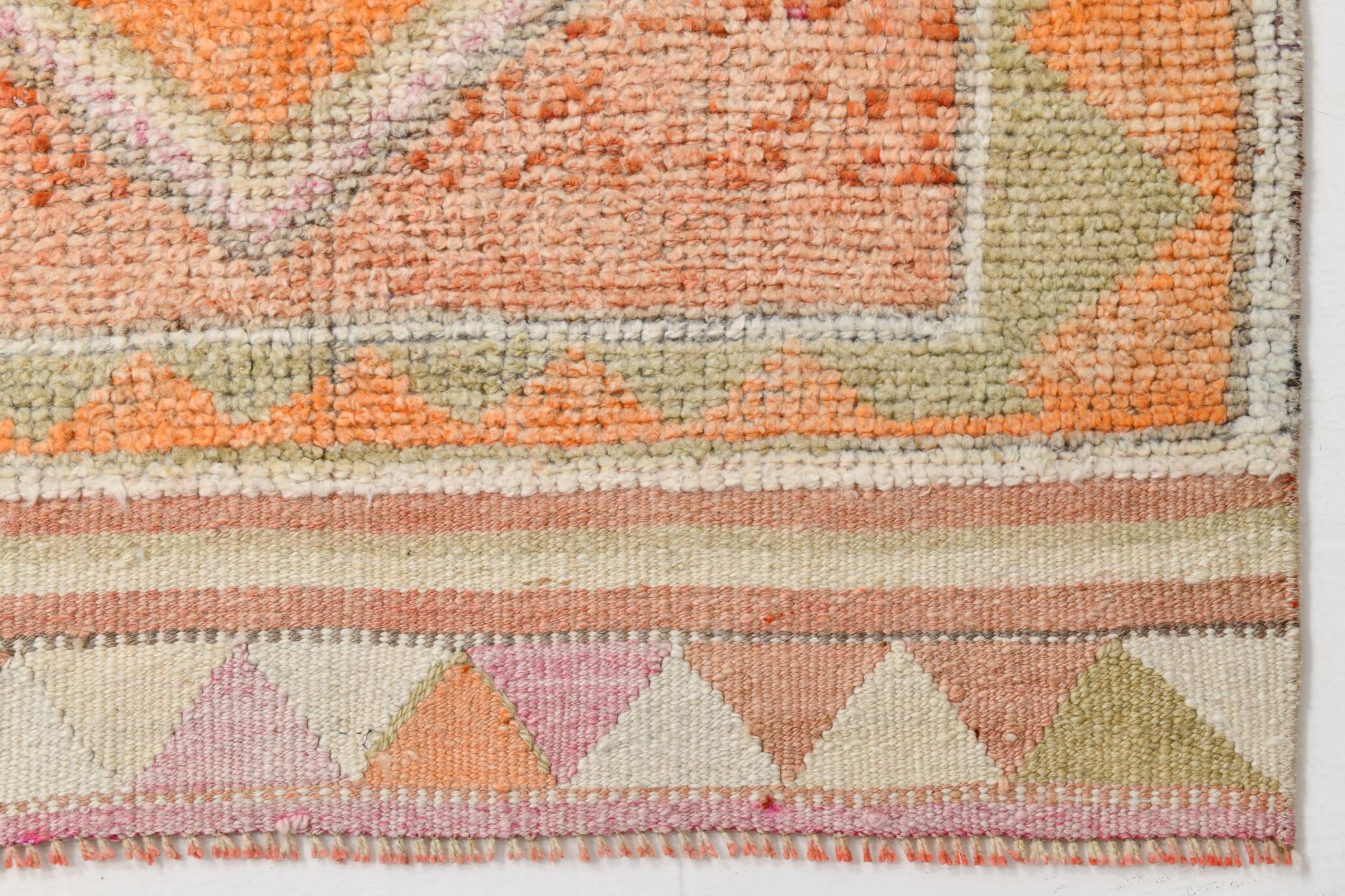 3x10 Orange & Beige Persian Vintage Runner Rug, 94x317Cm SK 22040