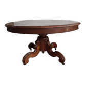 Magnificent round table in Napoleonic style made of solid wood - 127 cm + extension.
