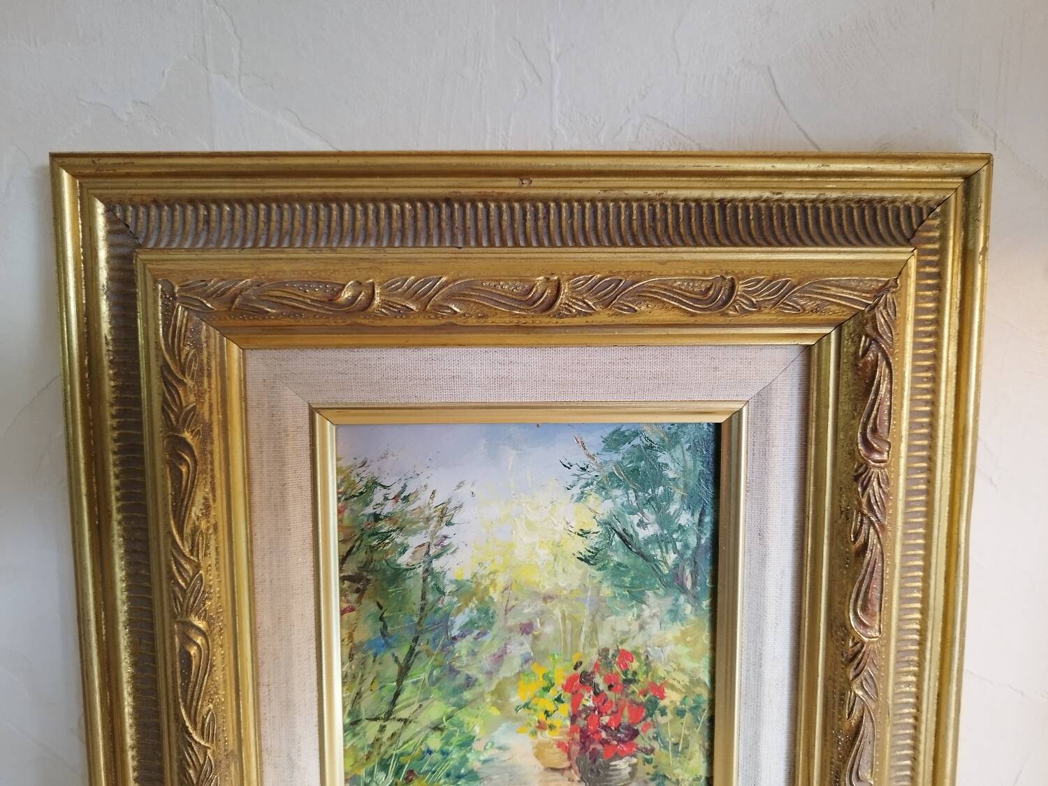 Huile sur toile "Le pot rouge" par D. BAKK