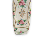 Pair of vases in enamelled and gilded crystal Rose motifs