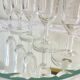 6 engraved antique champagne flutes