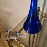 Cobalt blue glass carafe