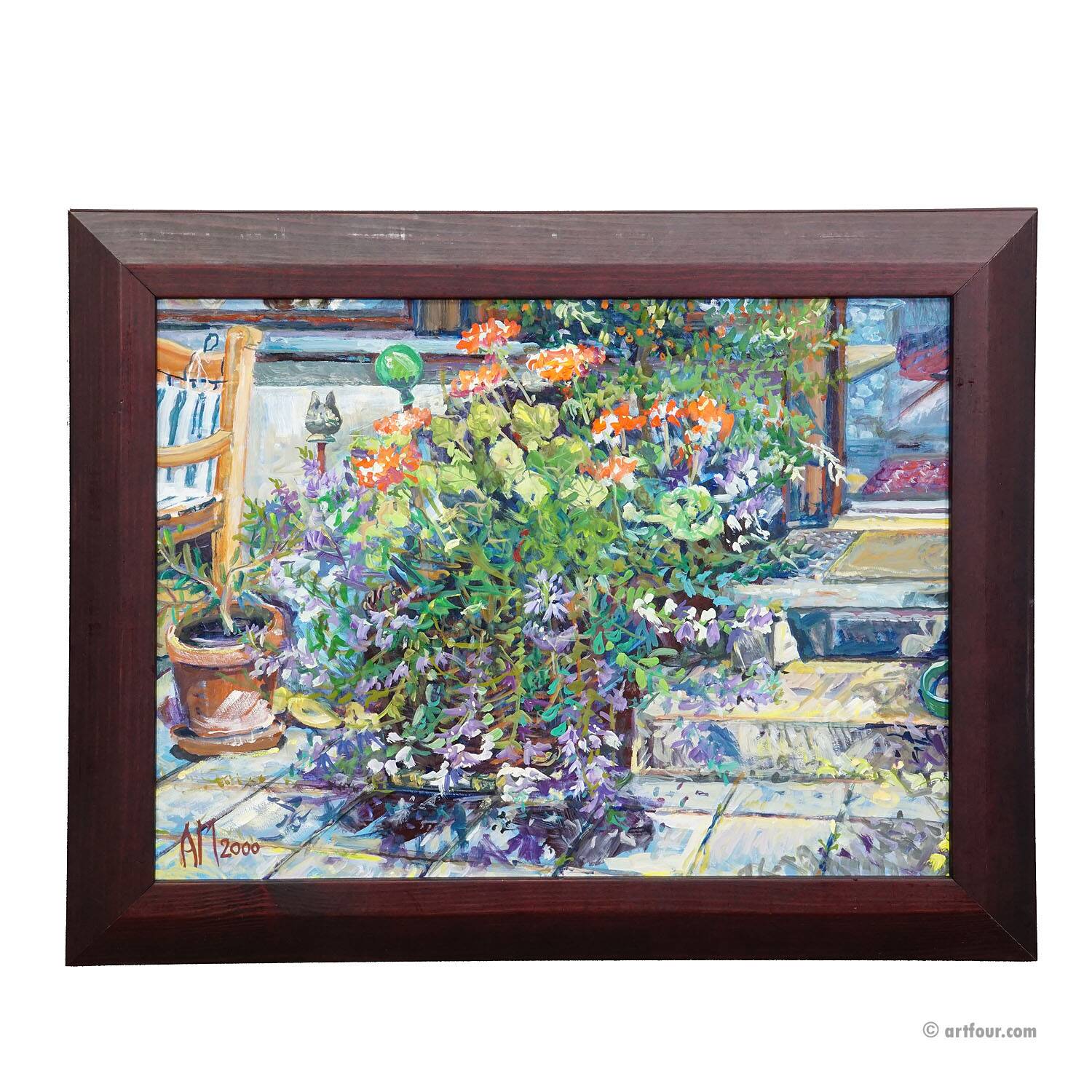 Garden Flower Basket, 2000 – Oil painting by Alexander Michael