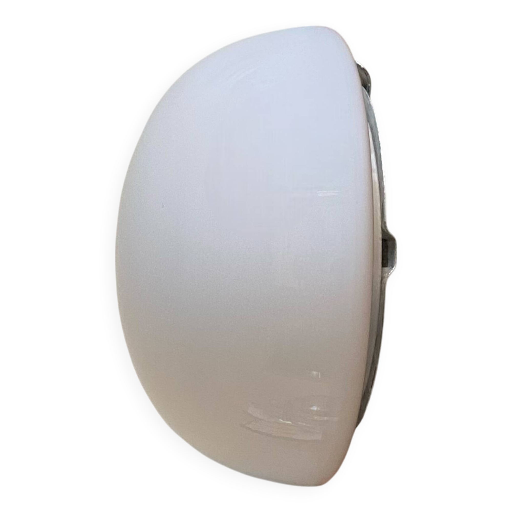 Applique murale plafonnier demi lune 20 cm verre opaline blanc LAMP-7398