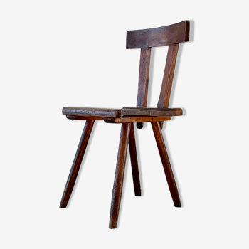 Brutalist wooden chair