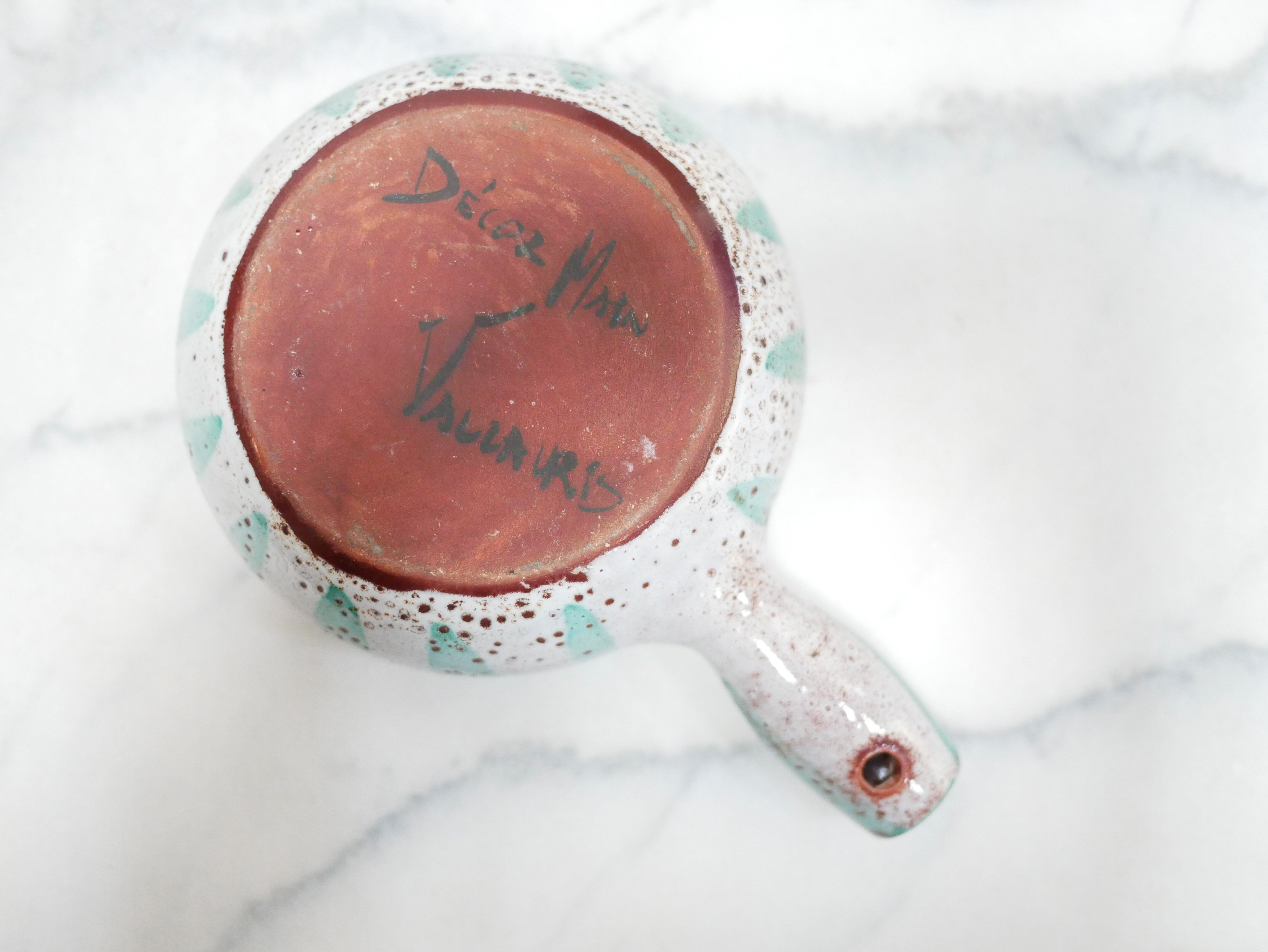 Caquelon vintage ceramic cup, Vallauris, France